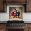 Ceramic tile mural - spanish matador with a bull