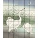 Ceramic tile mural - birds -herons -Japanese 