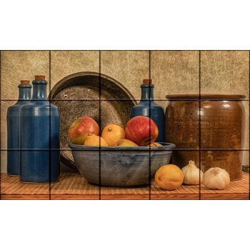 Ceramic tile mural - kitchen - kitchen still life II.  Ceramic tile mural - kitchen - kitchen still life II.