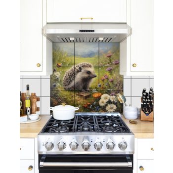 Tile mural - wildlife -hedgehog II.