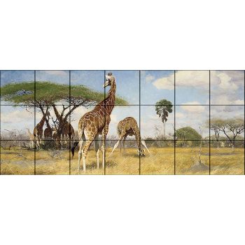 Tile mural - wildlife -giraffe  Tile mural - wildlife -giraffe