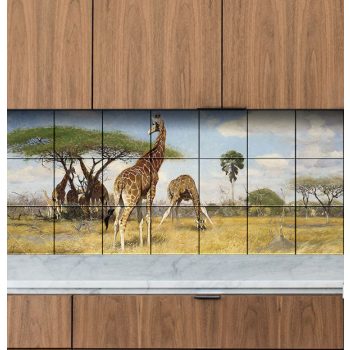 Tile mural - wildlife -giraffe