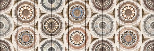 Ceramic tile mural - floral circles