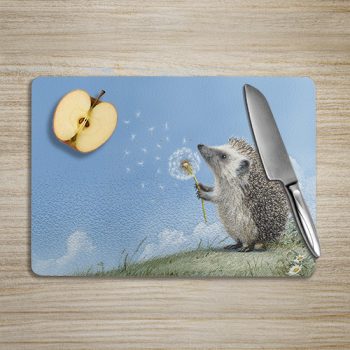 Cutting board - hedgehog with dandelion
