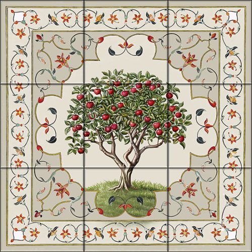 Kitchen tile mural - apple tree