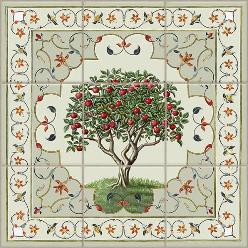 Kitchen tile mural - apple tree