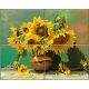 Sunflowers in vase ceramic tile mural still life