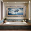 Tile mural - water world - curious dolphins 
