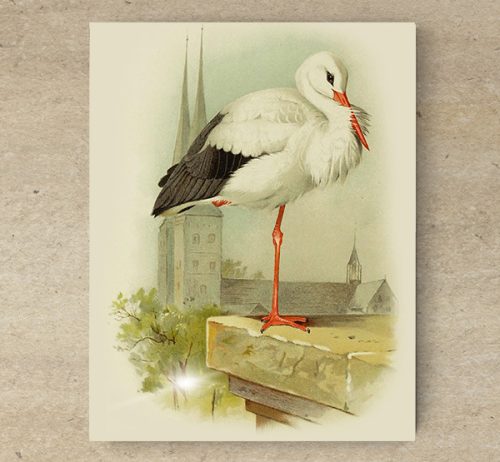 Tile mural - birds -White Stork 