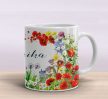 Unique personalized name mug with flower decoration 