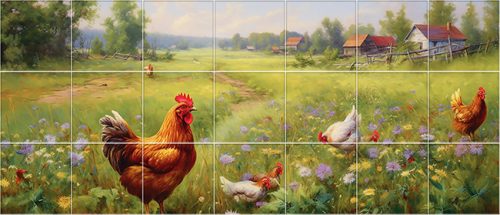 Tile mural - farm 2. 