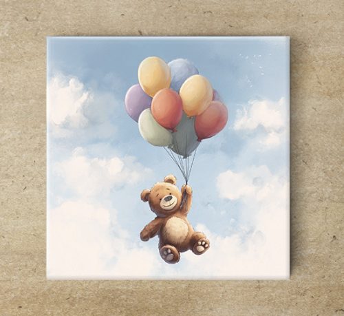 Teddy with balloons - coaster