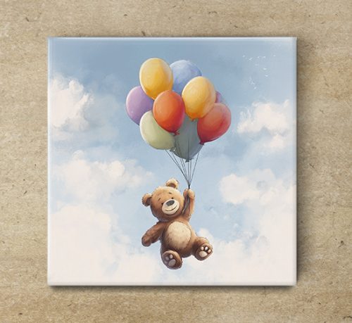 Teddy with balloons - coaster