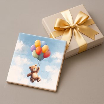 Teddy with balloons - coaster