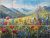 Mountain landscape with wildflowers – ceramic tile mural decor tile