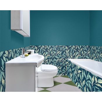 Ceramic tile mural - willow leaves