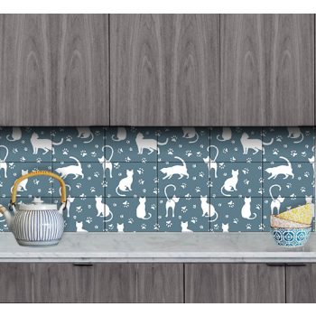 Ceramic tile mural - Cats and dogs II.