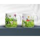 Mug set of 2 mugs with flower motif 