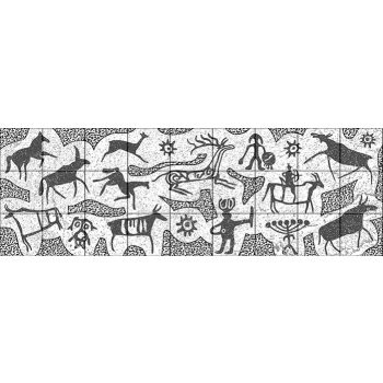 Beltéri mozaik csempe barlangrajz mintával