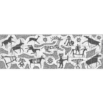 Ceramic tile mural - cave painting