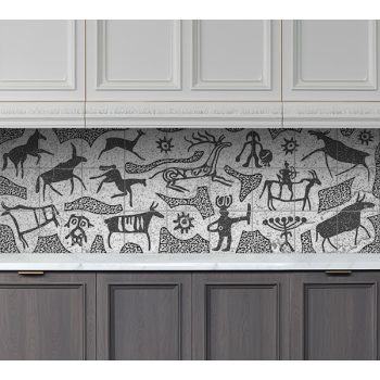 Ceramic tile mural - cave painting