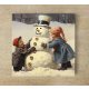 Ceramic tile mural - children playing snowball 