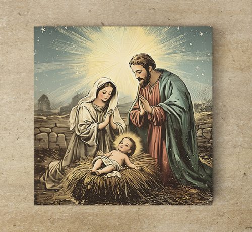 Ceramic tile mural - The adoration of the shepherds 