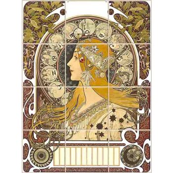 Ceramic tile mural - Mucha 