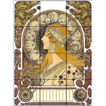 Mucha csempe csempekép dekorcsempe burkolat