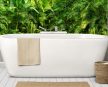 Dense green jungle with palm leaves and ferns – tropical tile mural