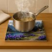 Cottage in the wilderness - ceramic tile trivet