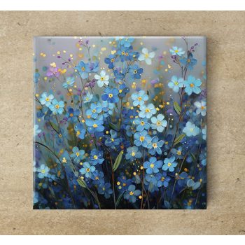 Forget me not - ceramic tile trivet