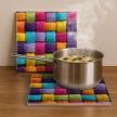 Knitted textile - ceramic tile trivet