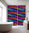 Rainbow waves tile mural