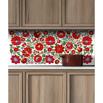 Ceramic tile mural - Hungarian folk art motif 