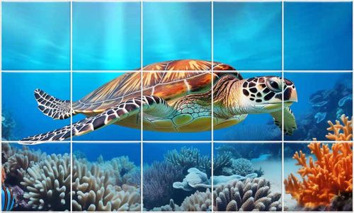 Tile mural - coral reef IV.