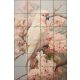 Pink cockatoo on flowering branch – romantic nature-inspired tile mural