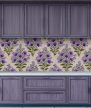 Lavender ceramic tile with purple flowers 