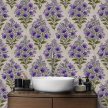 Lavender ceramic tile with purple flowers 