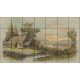 Ceramic tile mural - herding the goose