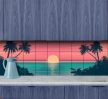 Neon sunset with palm trees – Miami Vice style tile mural