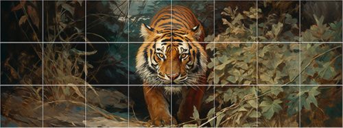 Tigris mintás fali csempe mozaik