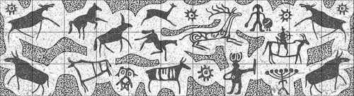 Ceramic tile mural - cave painting