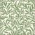 Green willow leaf ceramic tile mural in William Morris style on cream background