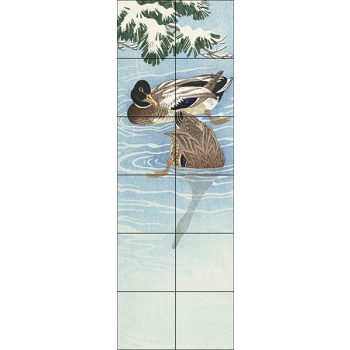 Ceramic tile mural - birds -herons -Japanese  Ceramic tile mural - birds -herons -Japanese
