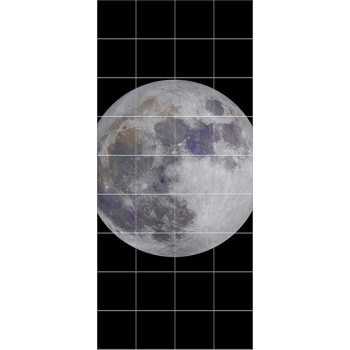 Csempekép teliholddal fekete háttér előtt – modern dekorcsempe