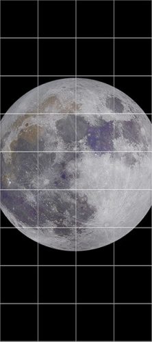 Tile mural with realistic full Moon on black background – modern decorative ceramic tile
