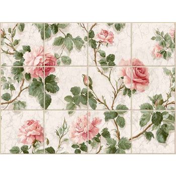 Kerámia csempe rózsákkal 