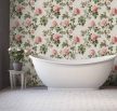 pink-roses-ceramic-tile-mural-vintage