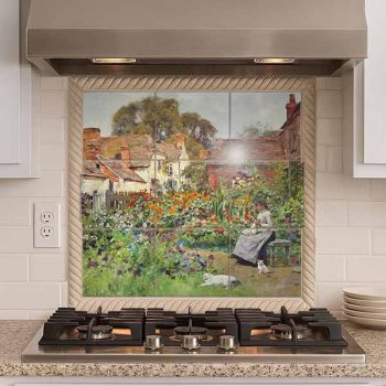 Ceramic tile mural - idyll in the garden